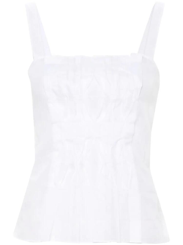 Alberta Ferretti semi-sheer shirred panel blouse - White Cover