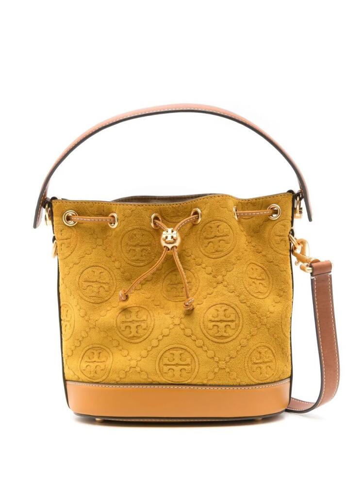 Tory Burch T monogram embossed bucket bag - Yellow Cover