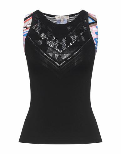 Pucci Woman Tank top Black Polyamide, Elastane Cover