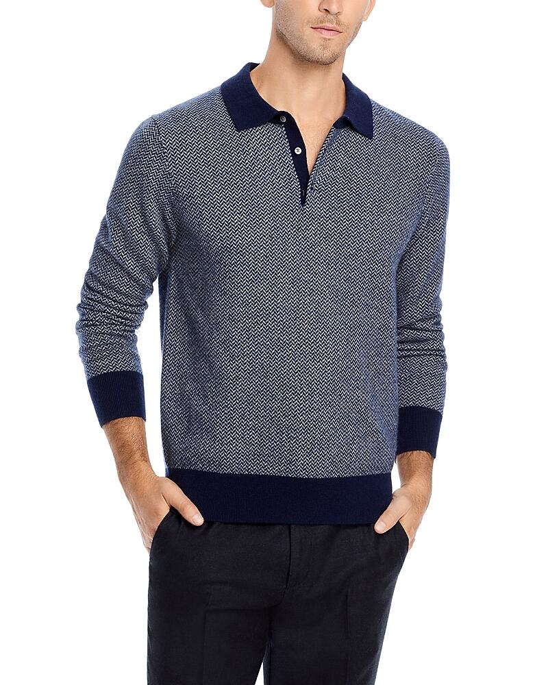 The Men's Store at Bloomingdale's Wool & Cashmere Herringbone Jacquard Polo Sweater Cover