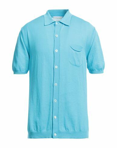 Daniele Fiesoli Man Shirt Turquoise Cotton Cover