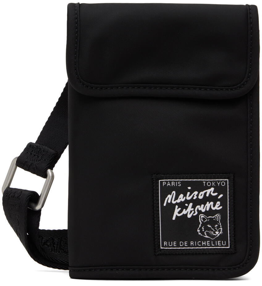 Maison Kitsuné Black 'The Traveller' Neck Pouch Cover