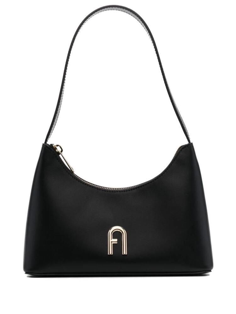 Furla logo-plaque leather shoulder bag - Black Cover