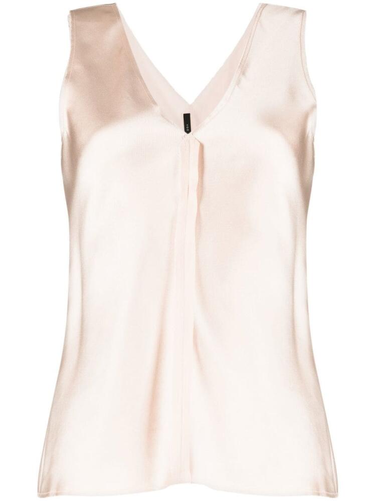 VOZ raw-edge silk tank top - Neutrals Cover