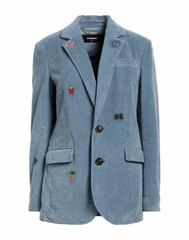 Dsquared2 Woman Blazer Pastel blue Cotton, Elastane Cover