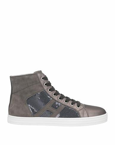 Hogan Woman Sneakers Grey Soft Leather Cover