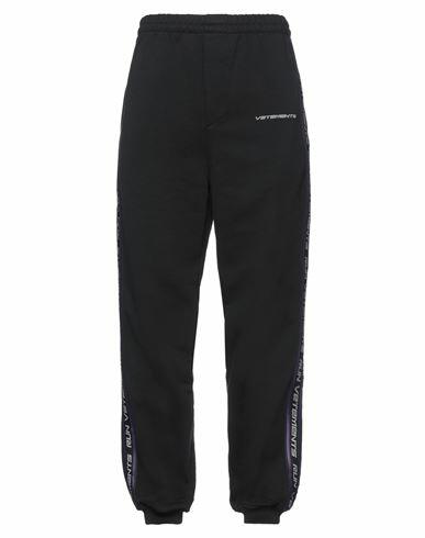 Vetements Man Pants Black Cotton, Polyester Cover