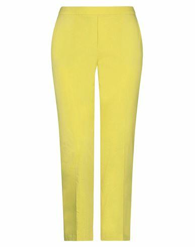 Theory Woman Pants Acid green Linen, Viscose, Elastane, Cotton Cover