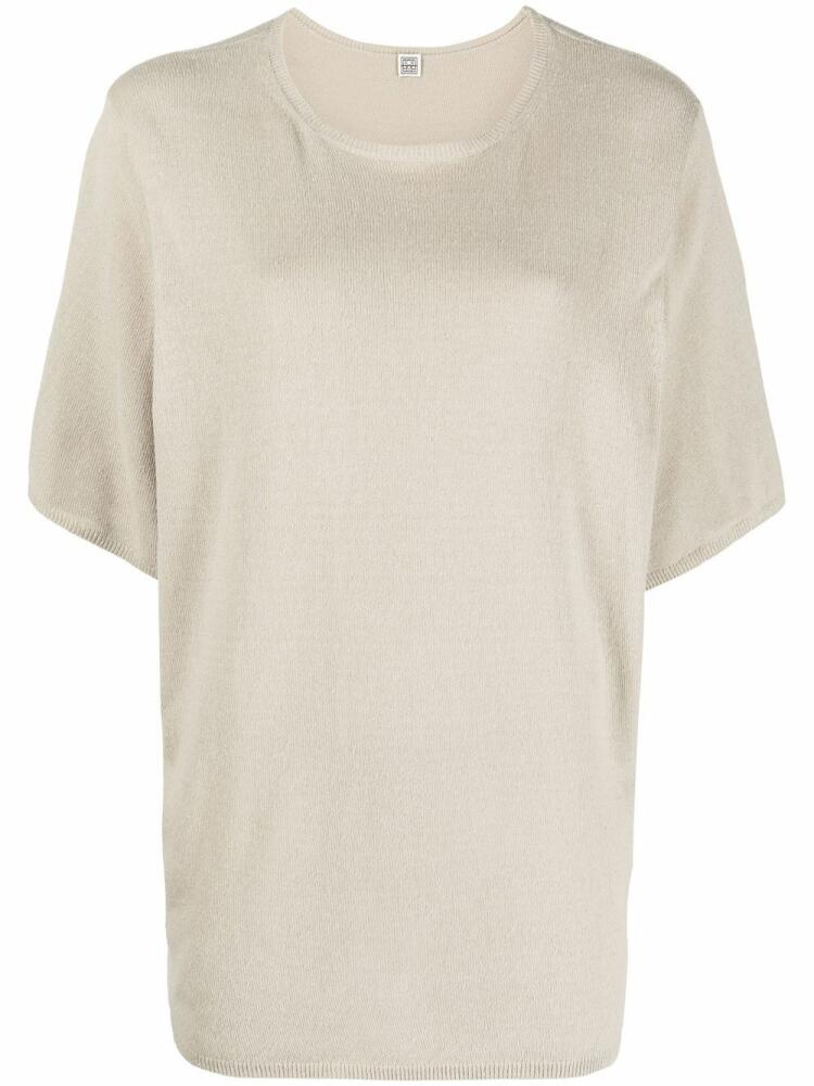 TOTEME short-sleeved silk T-shirt - Neutrals Cover