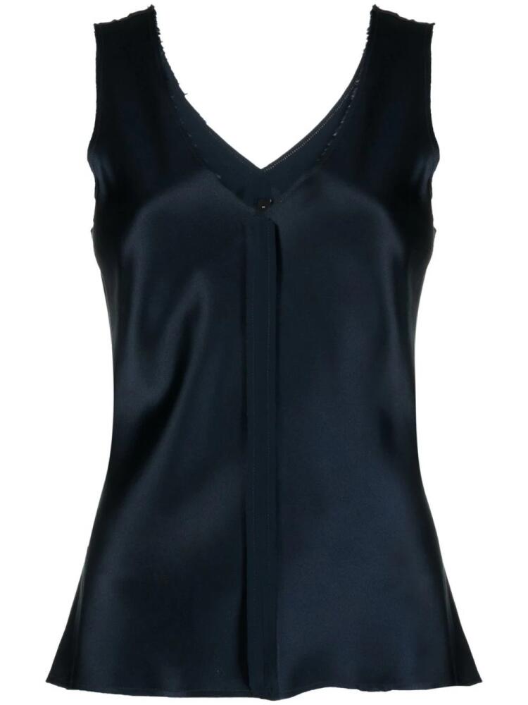 VOZ satin V-neck tank top - Blue Cover