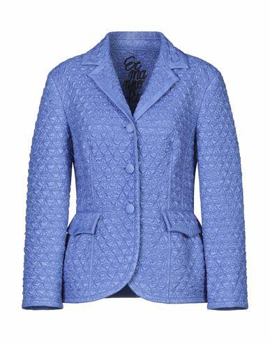 Ermanno Scervino Woman Blazer Blue Polyester, Polyurethane Cover