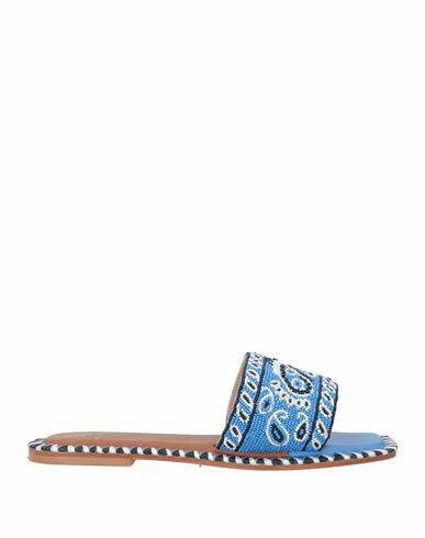 De Siena Woman Sandals Light blue Textile fibers, Leather Cover