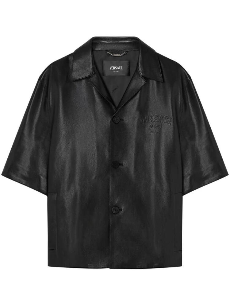 Versace leather blouson overshirt - Black Cover