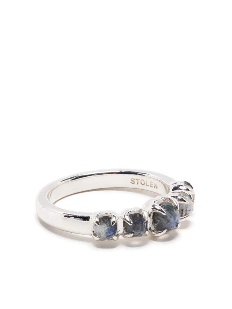 Stolen Girlfriends Club Halo Cluster moon stone ring - Silver Cover