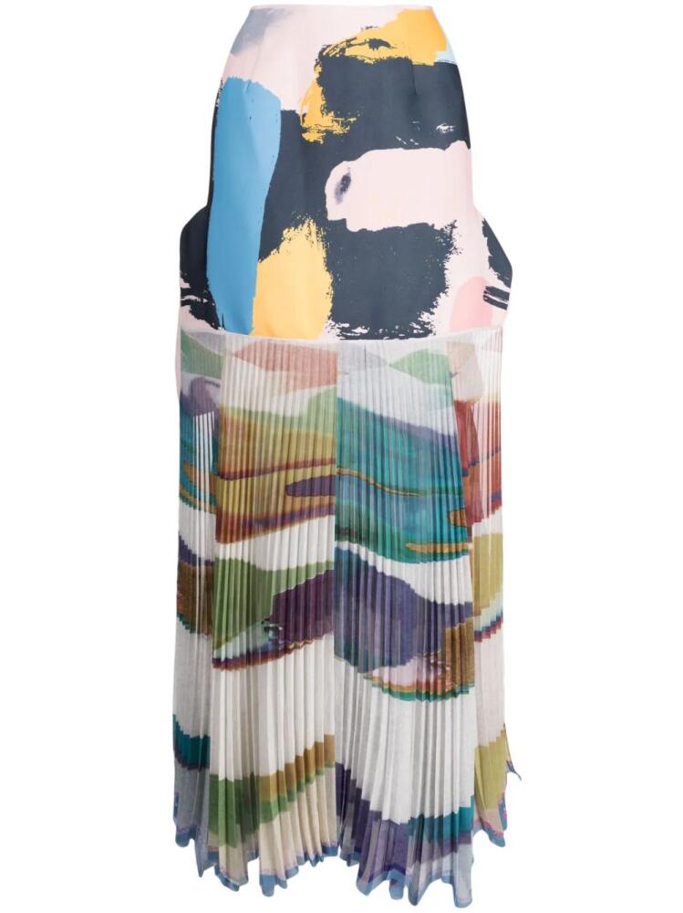 Maticevski Flagrant abstract-print draped skirt - Multicolour Cover