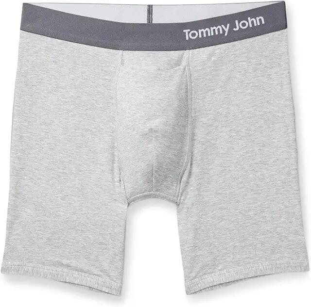 Tommy John Cool Cotton Mid-Length Boxer Brief 6 (Heather Grey) Men's Underwear Cover