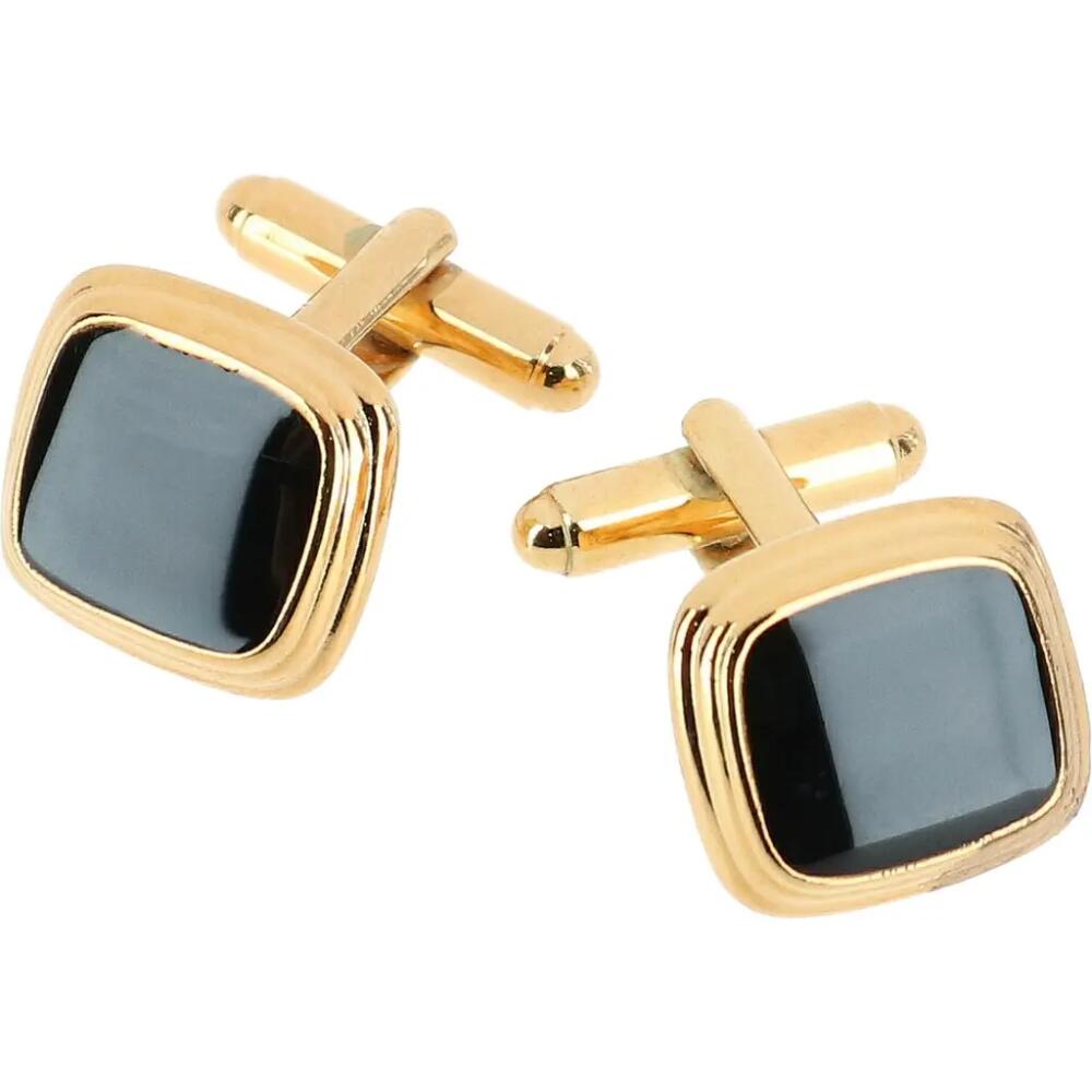 Trafalgar Black Lacquer Cushion Cufflinks in Gold Cover