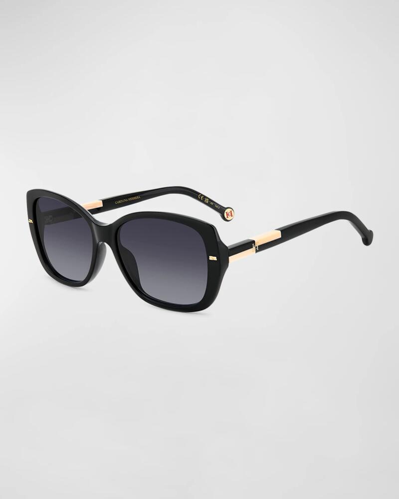 Carolina Herrera Two-Tone Acetate Rectangle Sunglasses Cover