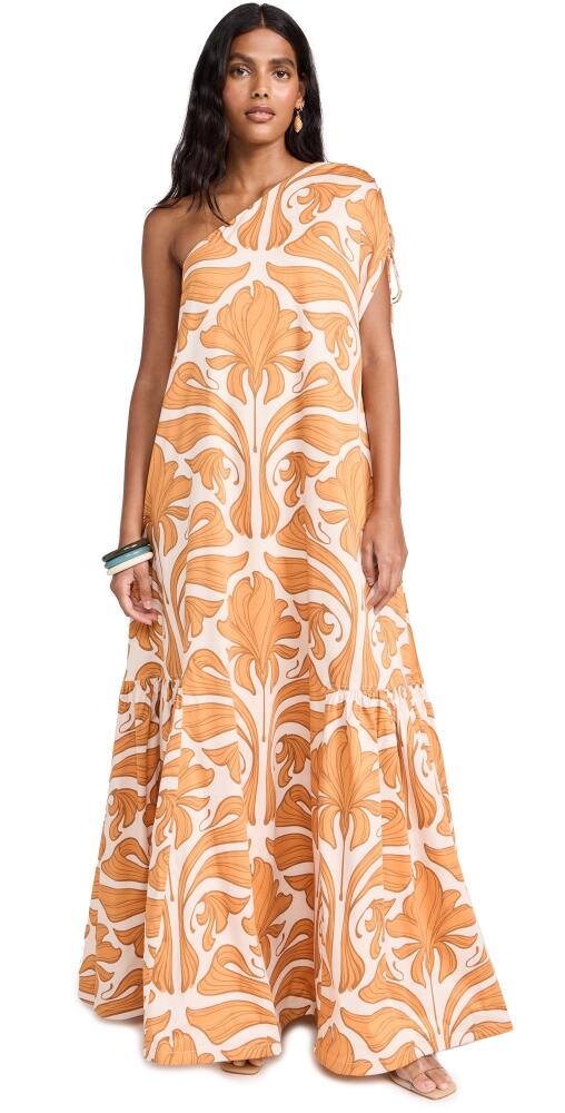 Andres Otalora Prodigiosa Maxi Dress Ivory/Mustard Mosaique Cover