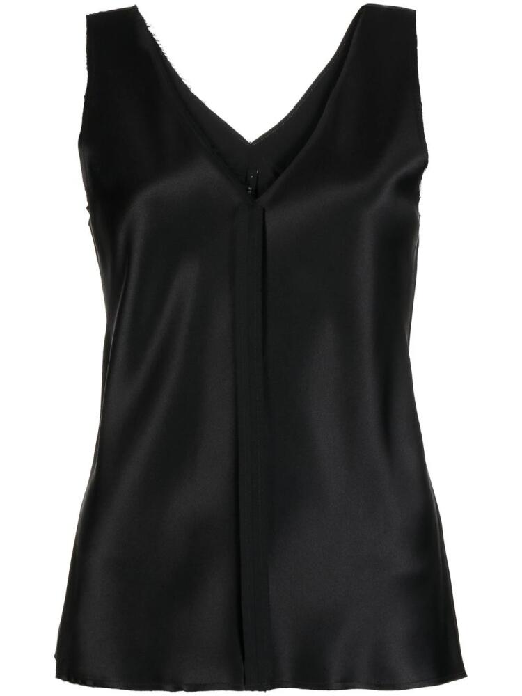 VOZ silk raw-edge tank top - Black Cover