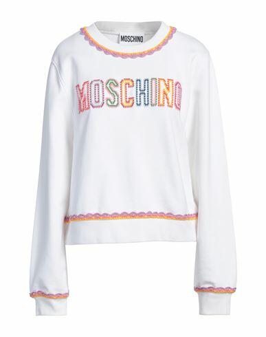 Moschino Woman Sweatshirt White Cotton Cover