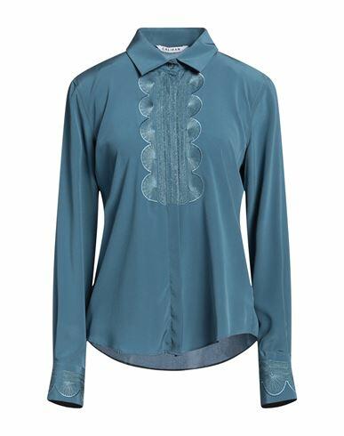 Caliban Woman Shirt Slate blue Silk, Elastane Cover