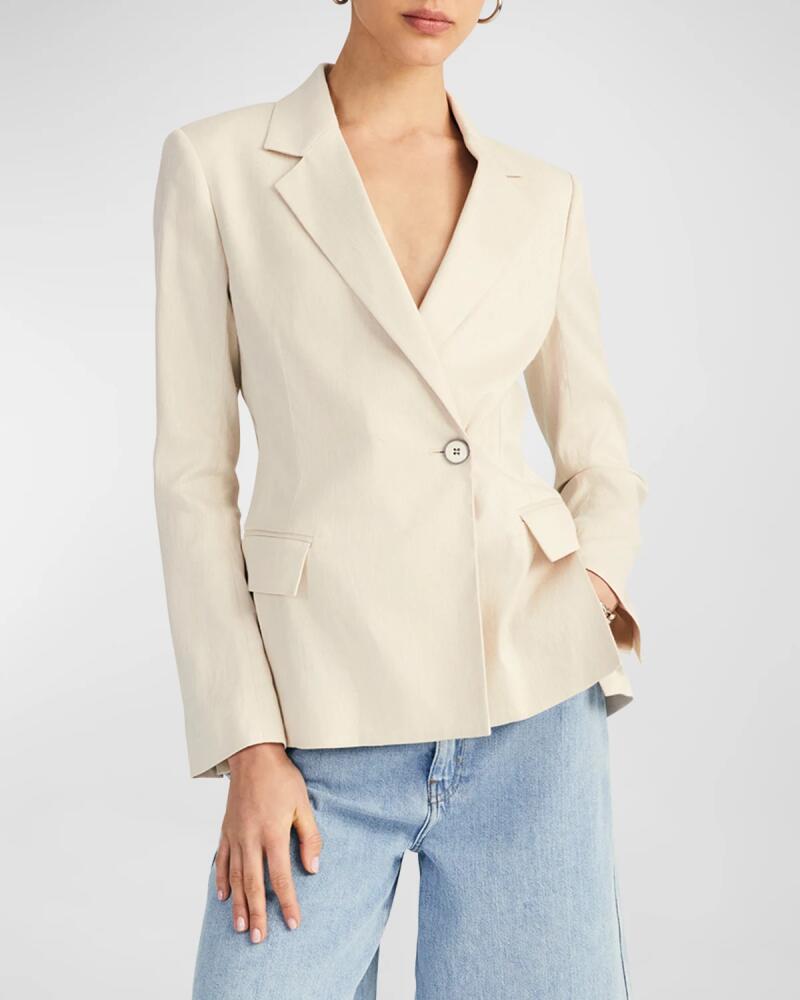 Derek Lam 10 Crosby Mateo Single-Breasted Linen Blazer Cover