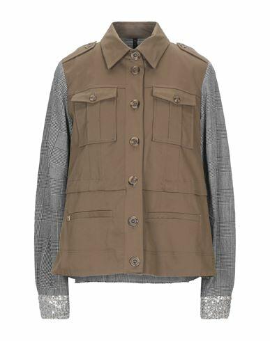 Manila Grace Woman Blazer Military green Cotton, Elastane, Linen, Polyester Cover