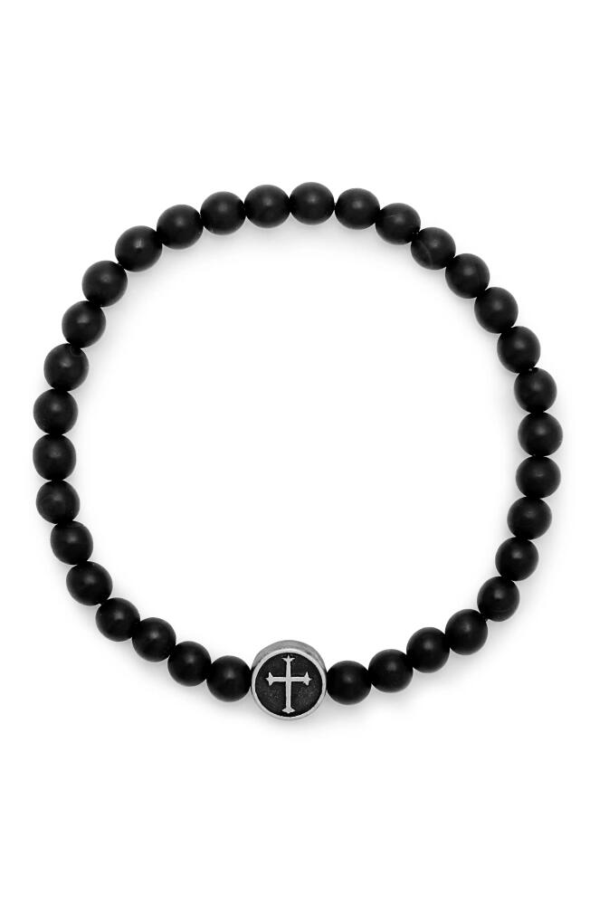 Brook and York Men's Black Agate Bead Bracelet Cover