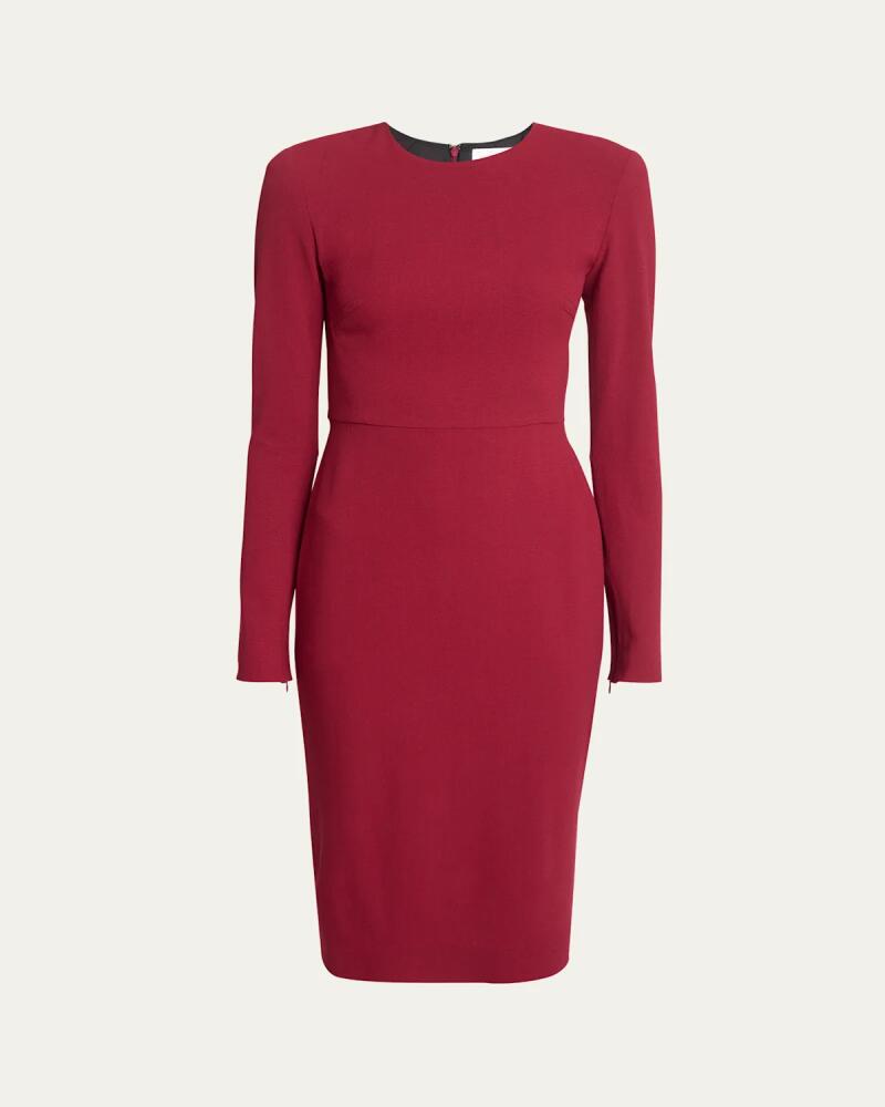 Victoria Beckham Long-Sleeve Strong-Shoulder Dress Cover