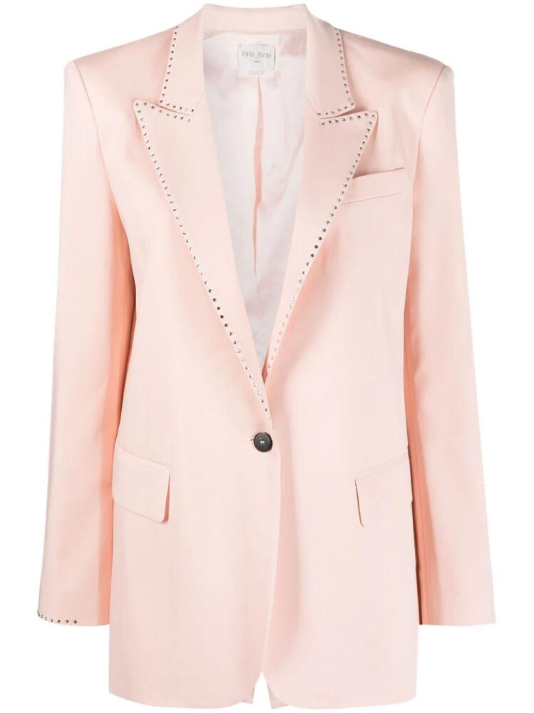 Forte Forte rhinestone-embellished single-breasted blazer - Pink Cover