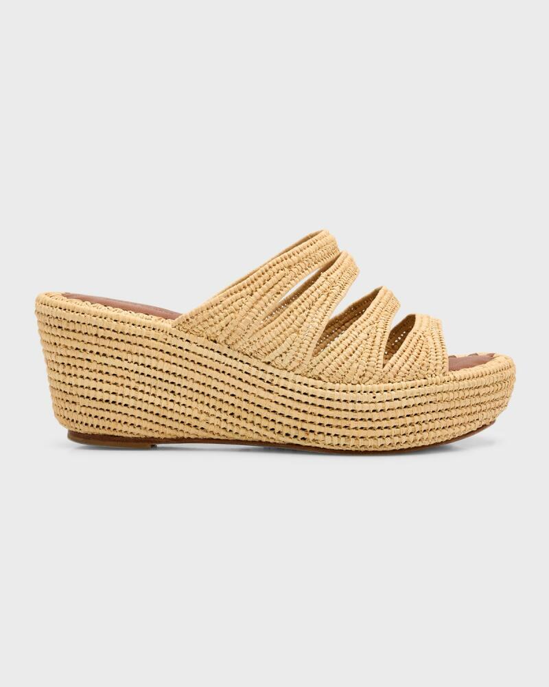 Carrie Forbes Medi Raffia Wedge Slide Sandals Cover