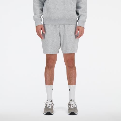 New Balance French Terry Shorts - Mens Gray/White Cover