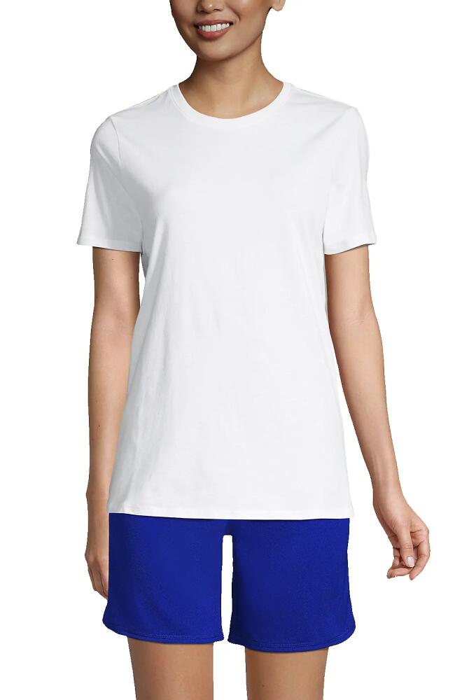 Lands' End School Uniform Tall Short Sleeve Feminine Fit Essential T-shirt in White Cover