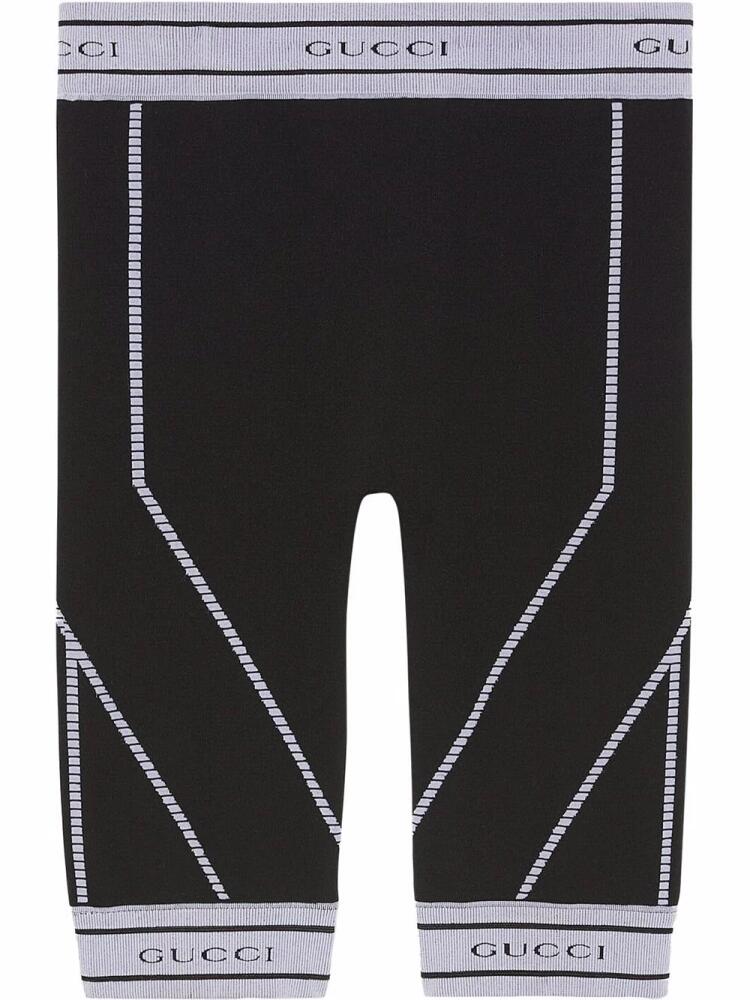 Gucci logo waistband knee-length leggings - Black Cover