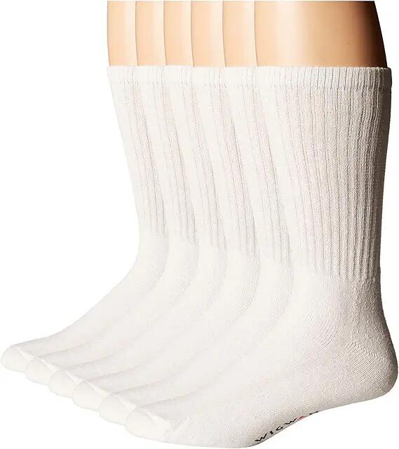 Wigwam Super 60 Crew 6 Pack (White) Crew Cut Socks Shoes Cover