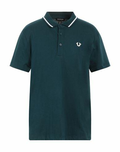 True Religion Man Polo shirt Emerald green Cotton Cover