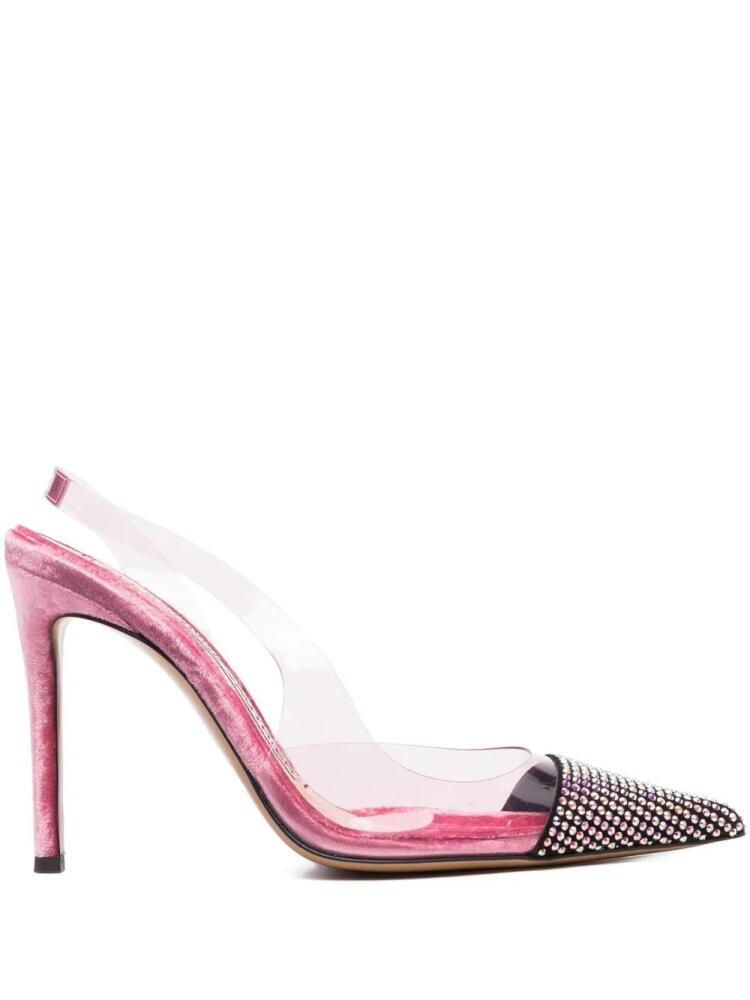 Alexandre Vauthier rhinestone-embellished slingback pmps - Pink Cover