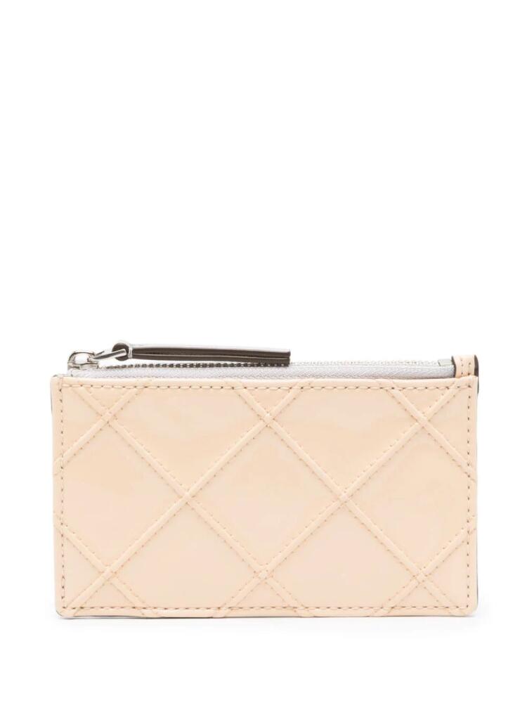 Tory Burch diamond-quilted leather wallet - Neutrals Cover