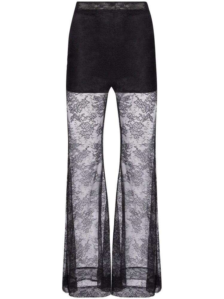 Nina Ricci lace-detailing flared trousers - Black Cover