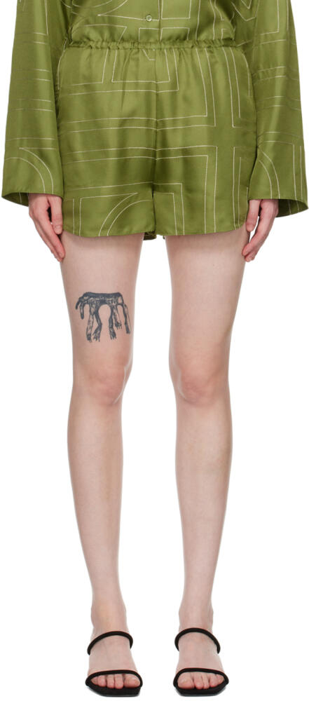 TOTEME Green Monogram Shorts Cover