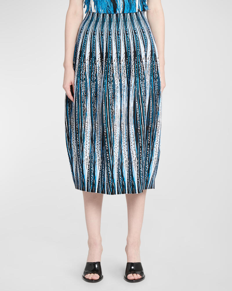 Bottega Veneta Jacquard Feather Midi Skirt Cover