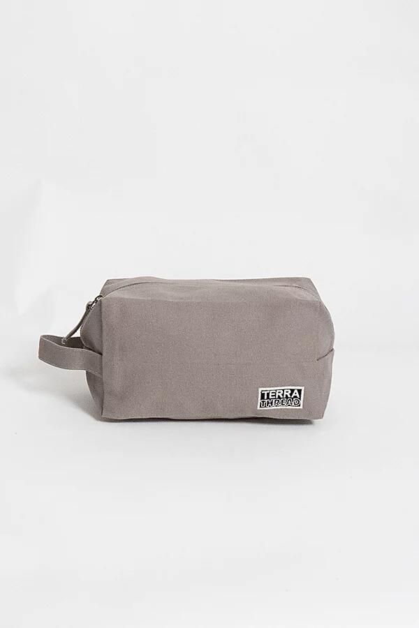 Terra Thread Organic Cotton Canvas Toiletry Bag in Light Grey Cover