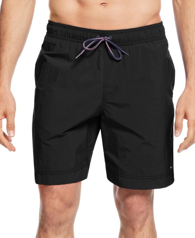 Tommy Hilfiger Men's Big & Tall 9.5" Solid Swim Trunks - Deep Black Cover