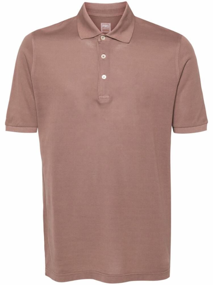 Fedeli Wind cotton polo shirt - Brown Cover