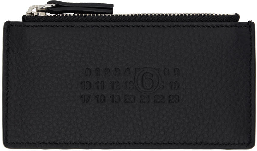 MM6 Maison Margiela Black Numeric Zip Card Holder Cover