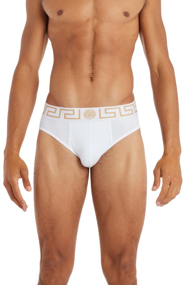 Versace Greca Border 2-Pack Briefs in White Cover