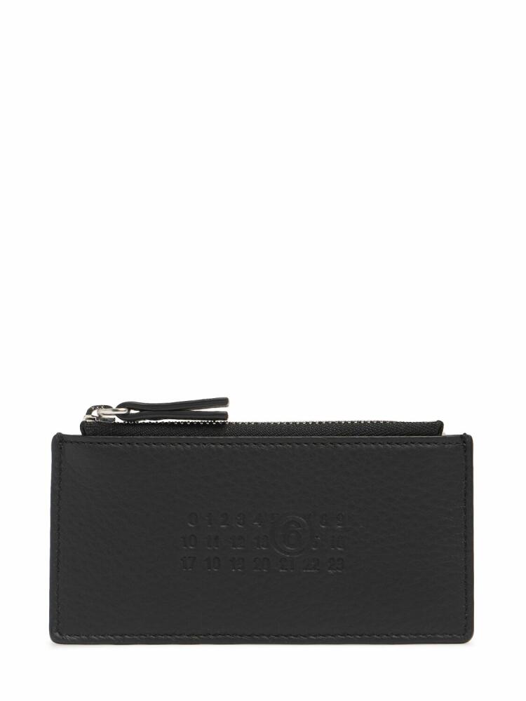 MM6 MAISON MARGIELA Signature Leather Zip Card Holder Cover