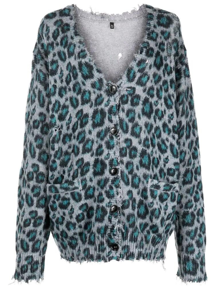 R13 oversized leopard-print jacquard cardigan - Multicolour Cover