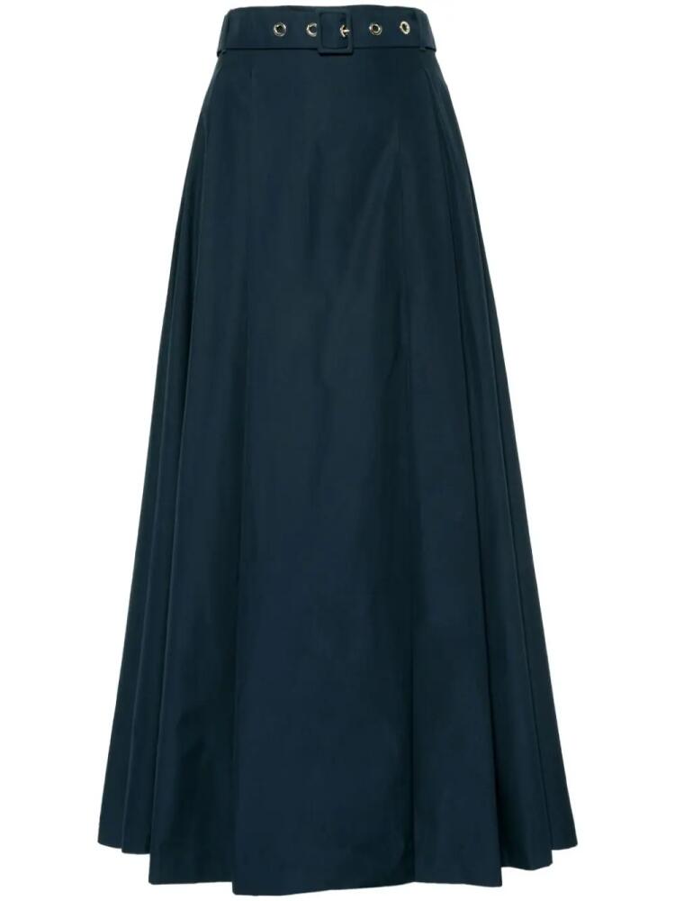 'S Max Mara Gilda pleat-detail poplin skirt - Blue Cover